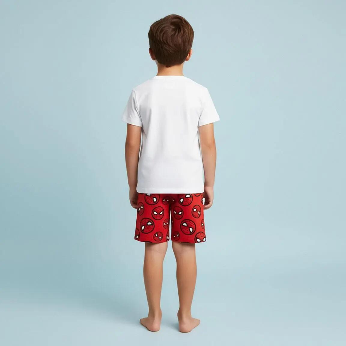Pyjama Court Enfant Spiderman Deux Pièces en Coton Blanc 6/6