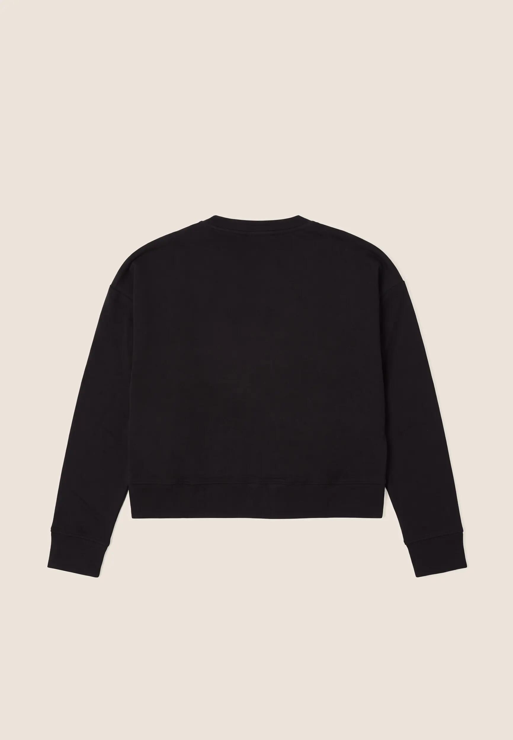 Sudadera básica de mujer, cropped, con cuello de pico y corte cómodo 2/3