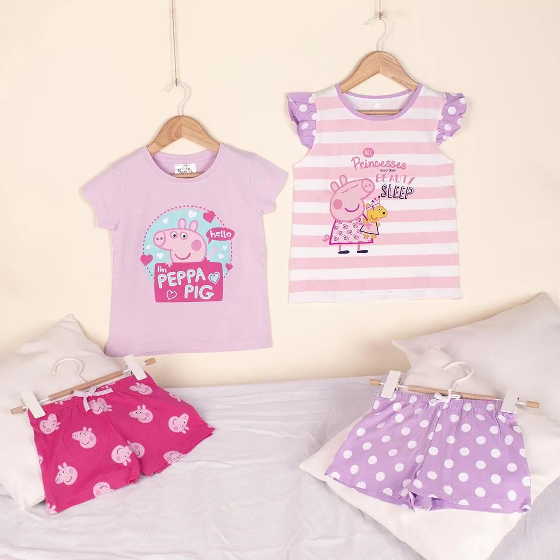 Pijama Corto Infantil Peppa Pig de Dos Piezas de Algodón Rosa 6/6