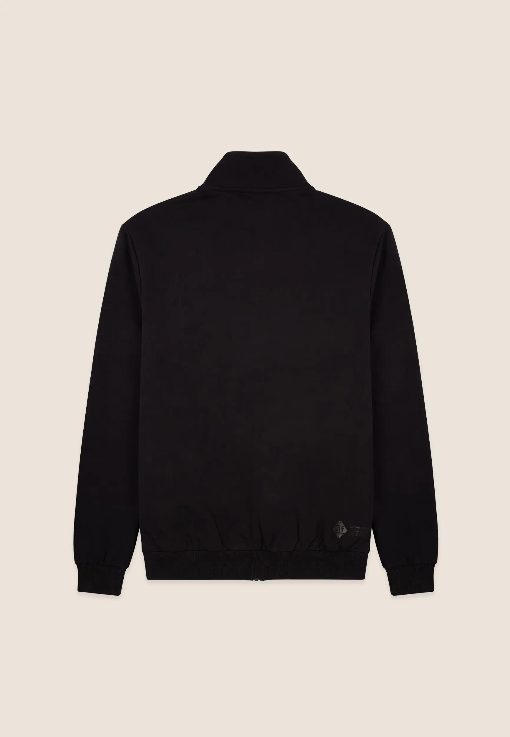 Sweat-shirt hommes en molleton brossé technique avec fermeture zippée et col mon 2/3