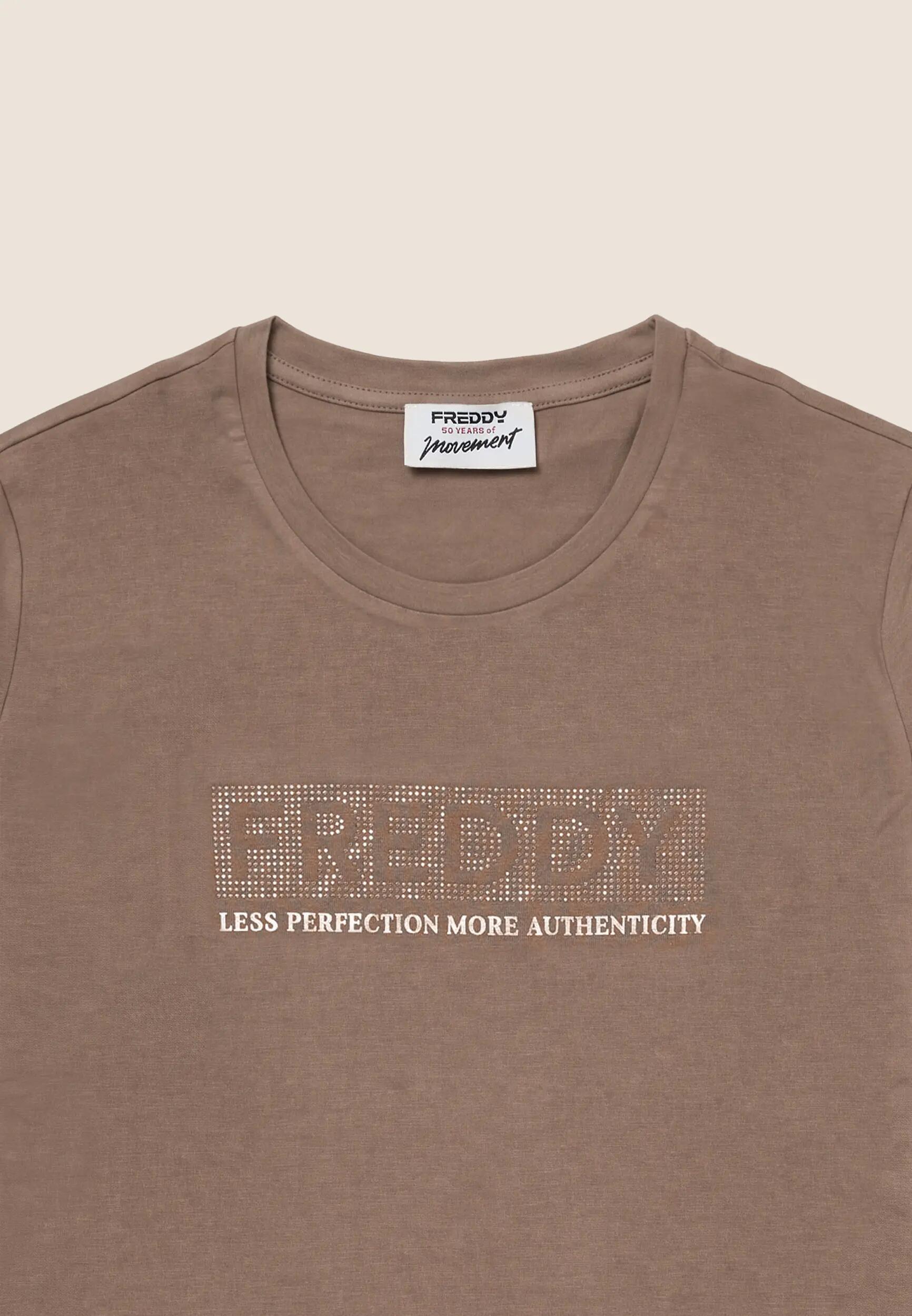 T-shirt à manches longues pour femmes avec logo orné de clous 3/3