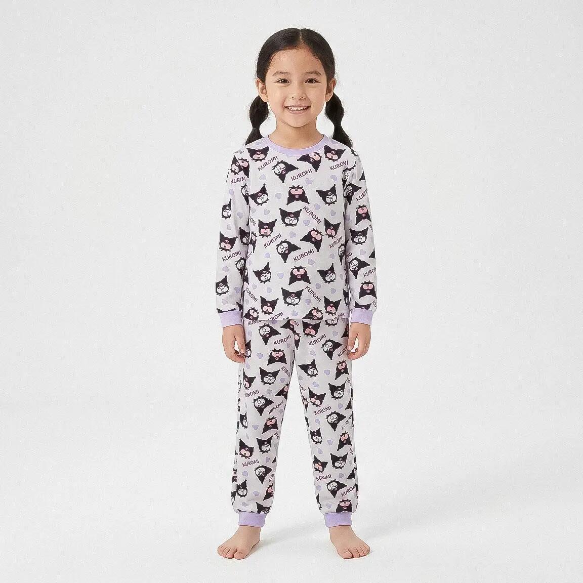 Pigiama Lungo Bambino Hello Kitty Due Pezzi in Poliestere Azzurro 4/6