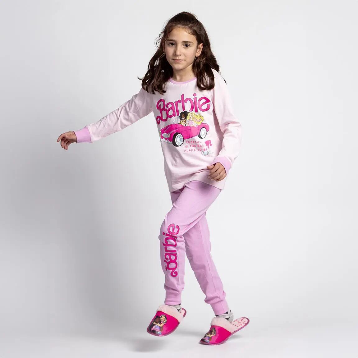 Schlafanzug Lang Kinder Barbie Zweiteilig aus Baumwolle Rosa 4/6