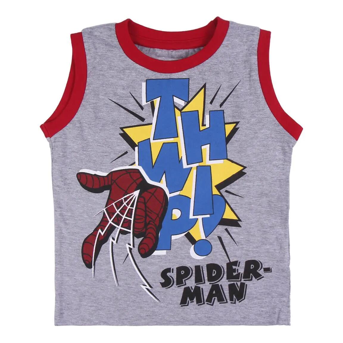 Pyjama Court Enfant Spiderman Deux Pièces en Coton Gris 2/5