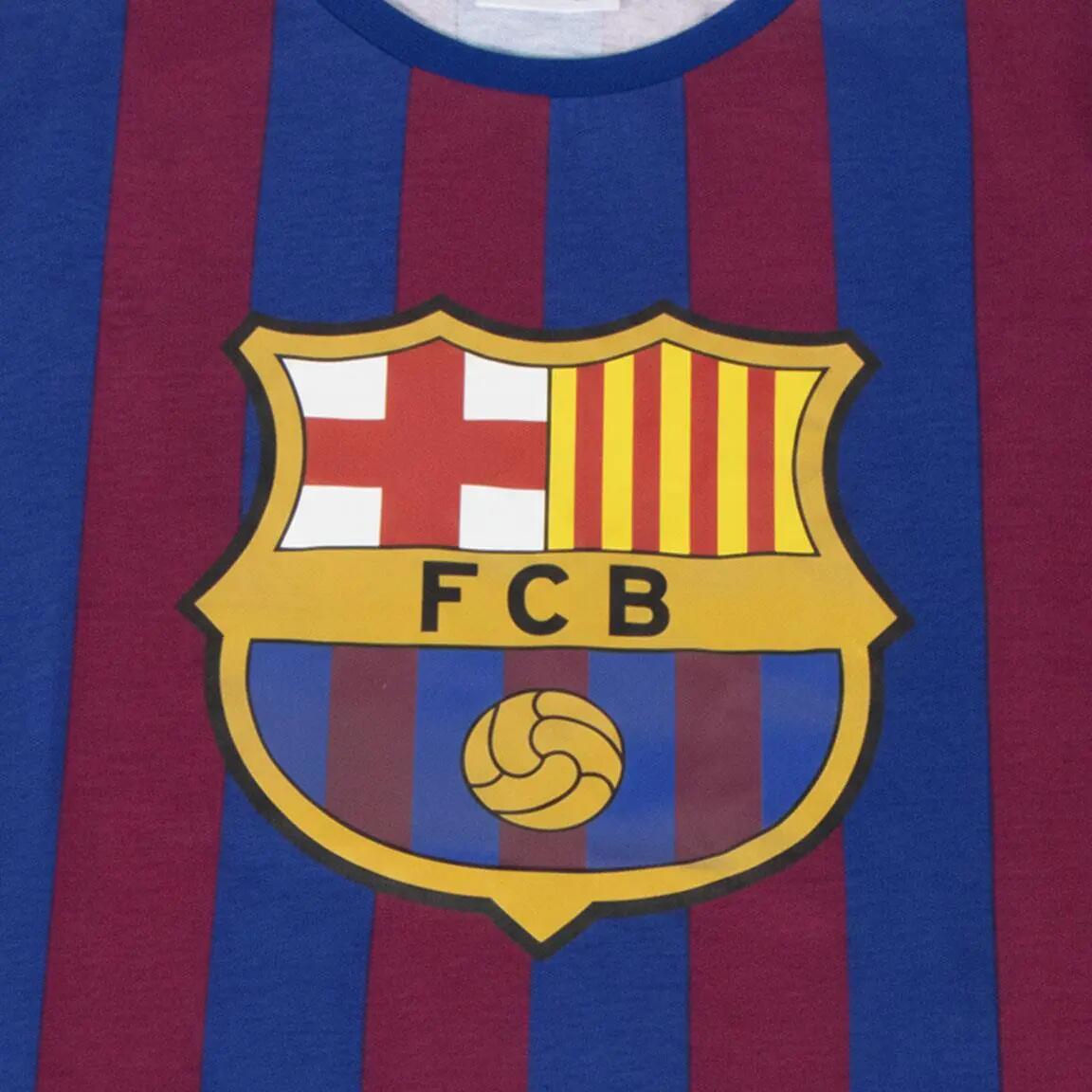 Pijama Corto Adulto FC Barcelona de Dos Piezas de Algodón Azul 3/6