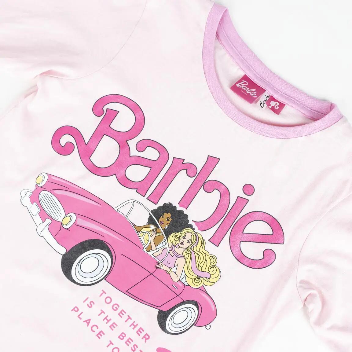 Schlafanzug Lang Kinder Barbie Zweiteilig aus Baumwolle Rosa 3/6