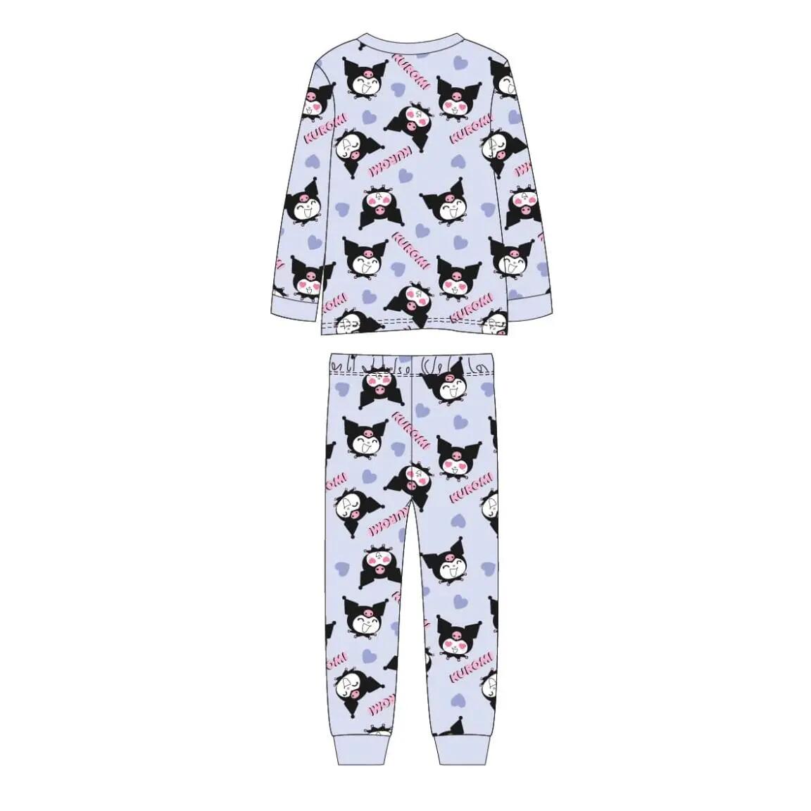 Pigiama Lungo Bambino Hello Kitty Due Pezzi in Poliestere Azzurro 2/6