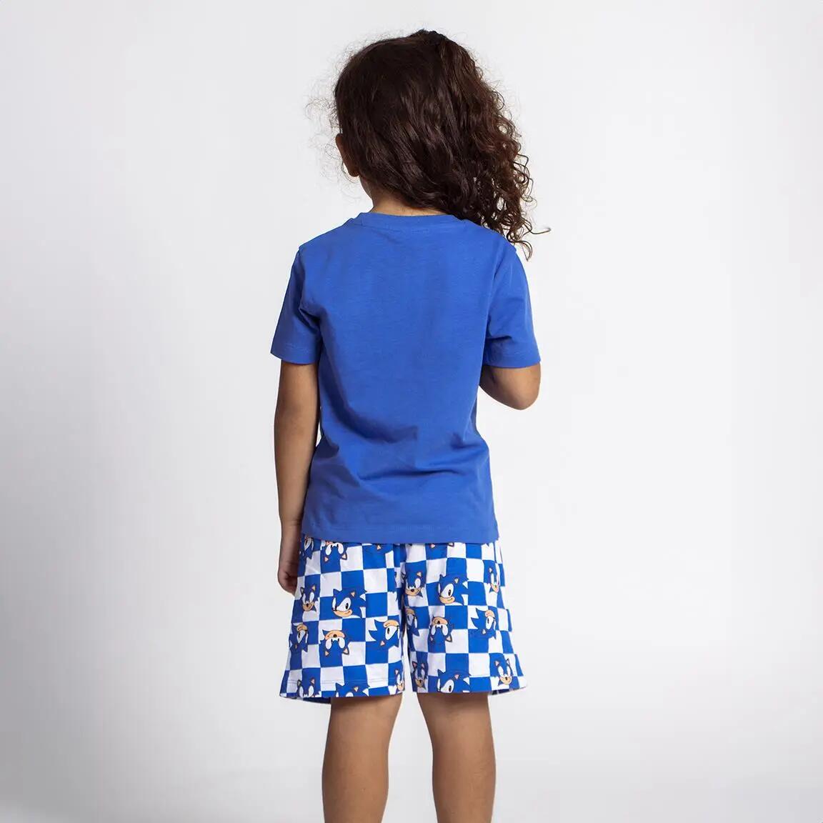 Schlafanzug Kurz Kinder Sonic Zweiteilig aus Baumwolle Blau 6/6