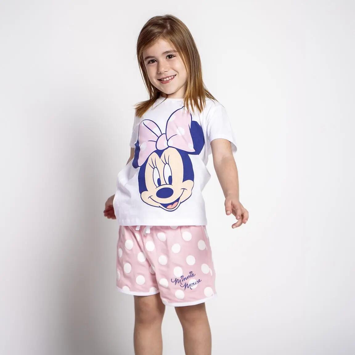 Pyjama Kort Kinder Minnie Tweedelig van Katoen Roze 5/6