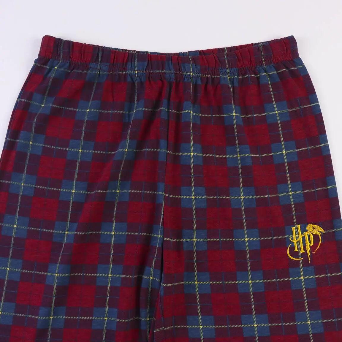 Pijama Largo Adulto Harry Potter de Dos Piezas de Algodón Rojo Oscuro 4/4