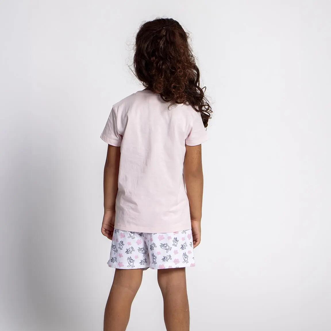 Pyjama Court Enfant Bluey Deux Pièces en Coton Rose 6/6