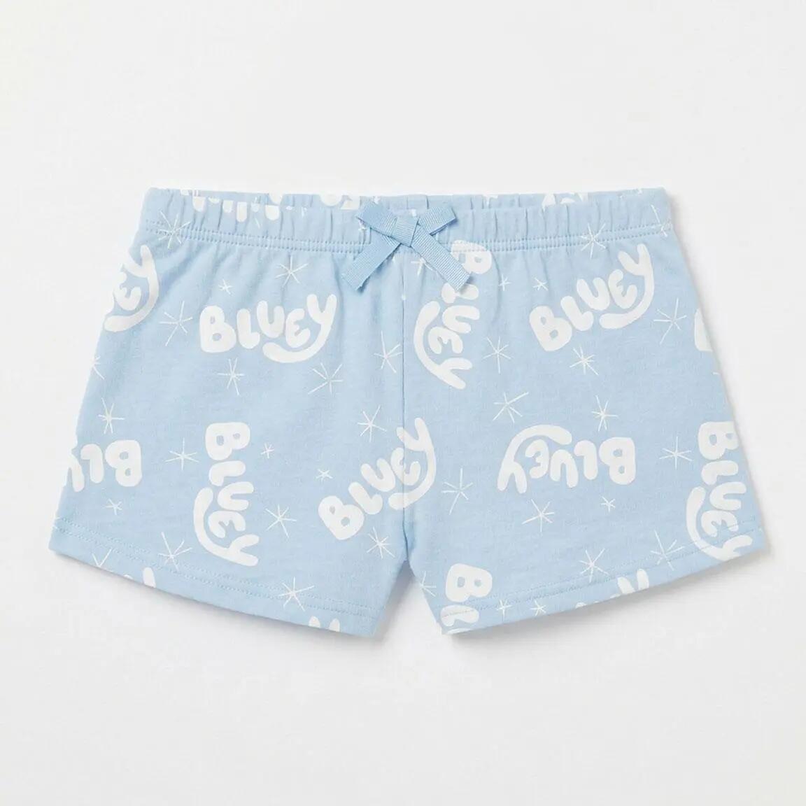 Pijama Curto Infantil Bluey de Duas Peças de Algodão Rosa Claro 3/6