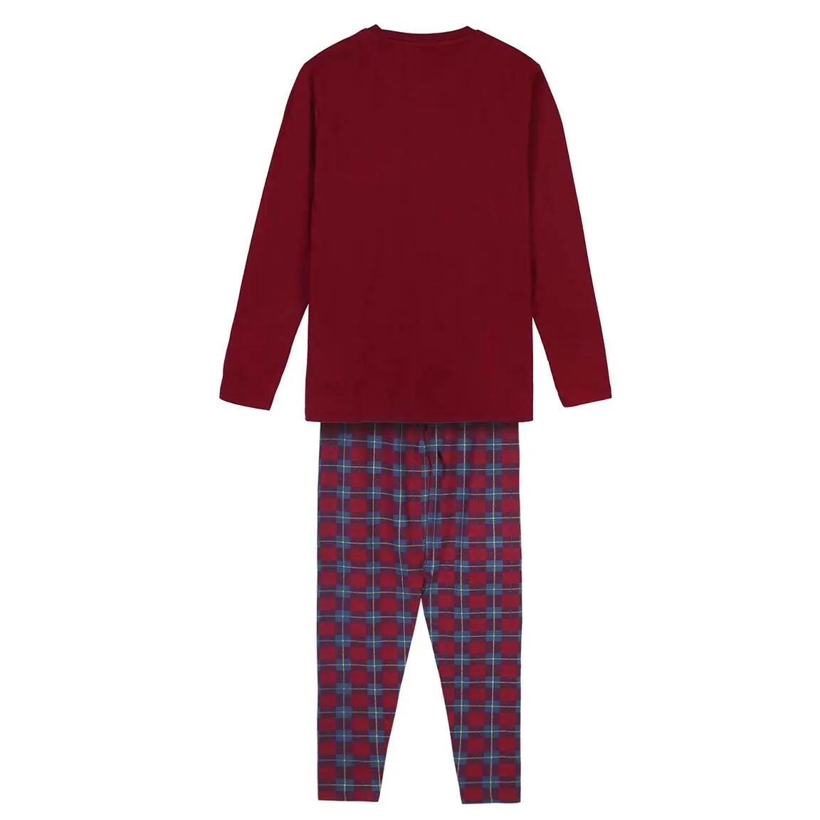 Pijama Largo Adulto Harry Potter de Dos Piezas de Algodón Rojo Oscuro 2/4