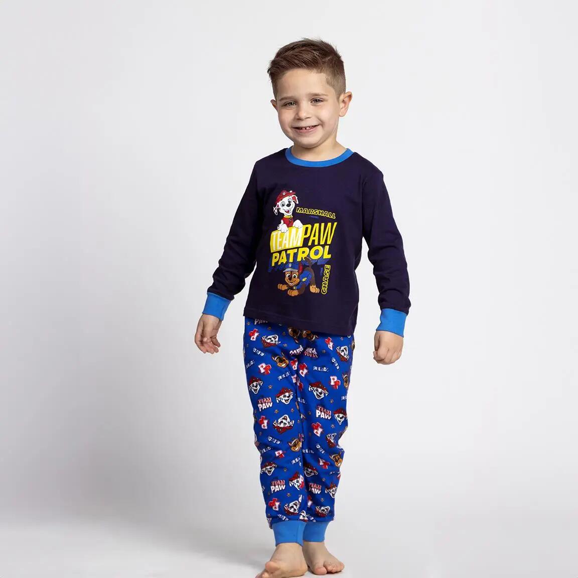 Pyjama Long Enfant Paw Patrol Deux Pièces en Coton Bleu 4/6