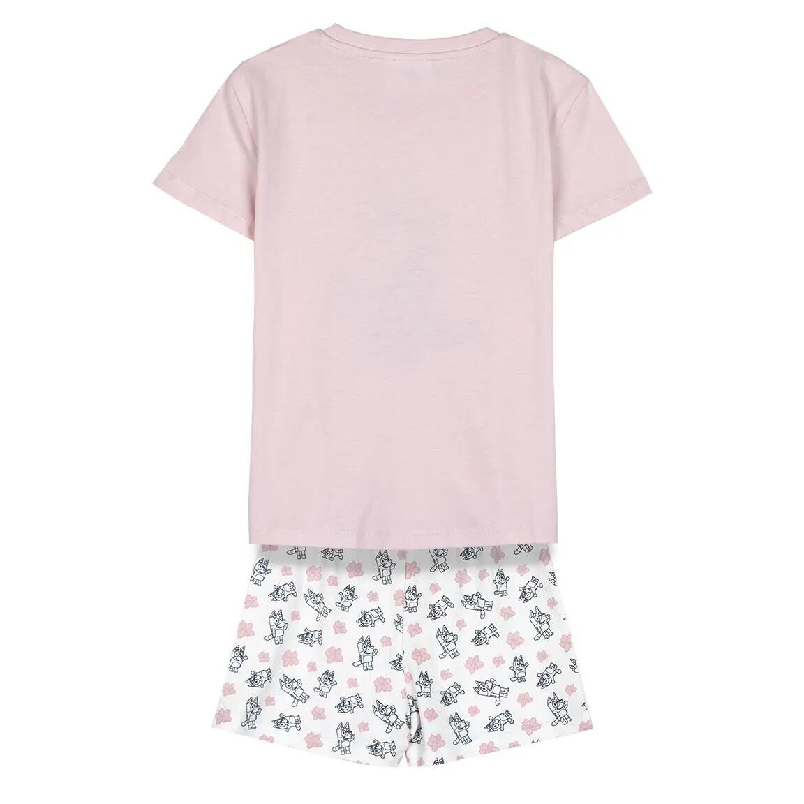 Pyjama Court Enfant Bluey Deux Pièces en Coton Rose 2/6