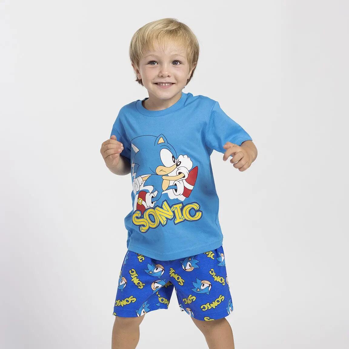 Schlafanzug Kurz Kinder Sonic Zweiteilig aus Baumwolle Blau 4/5