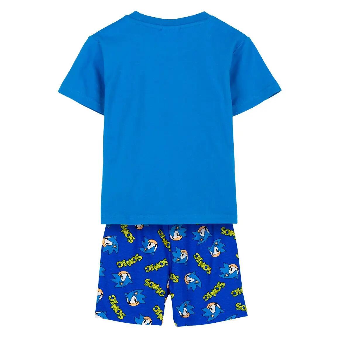 Schlafanzug Kurz Kinder Sonic Zweiteilig aus Baumwolle Blau 2/5