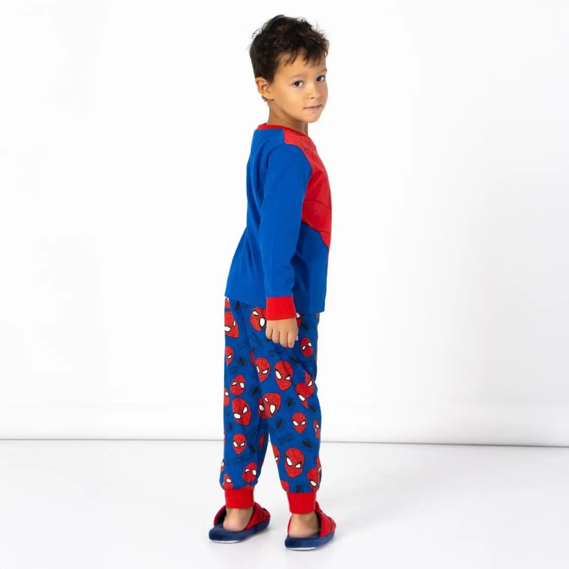 Pyjama Long Enfant Spiderman Deux Pièces en Coton et Polyester Rouge 4/4