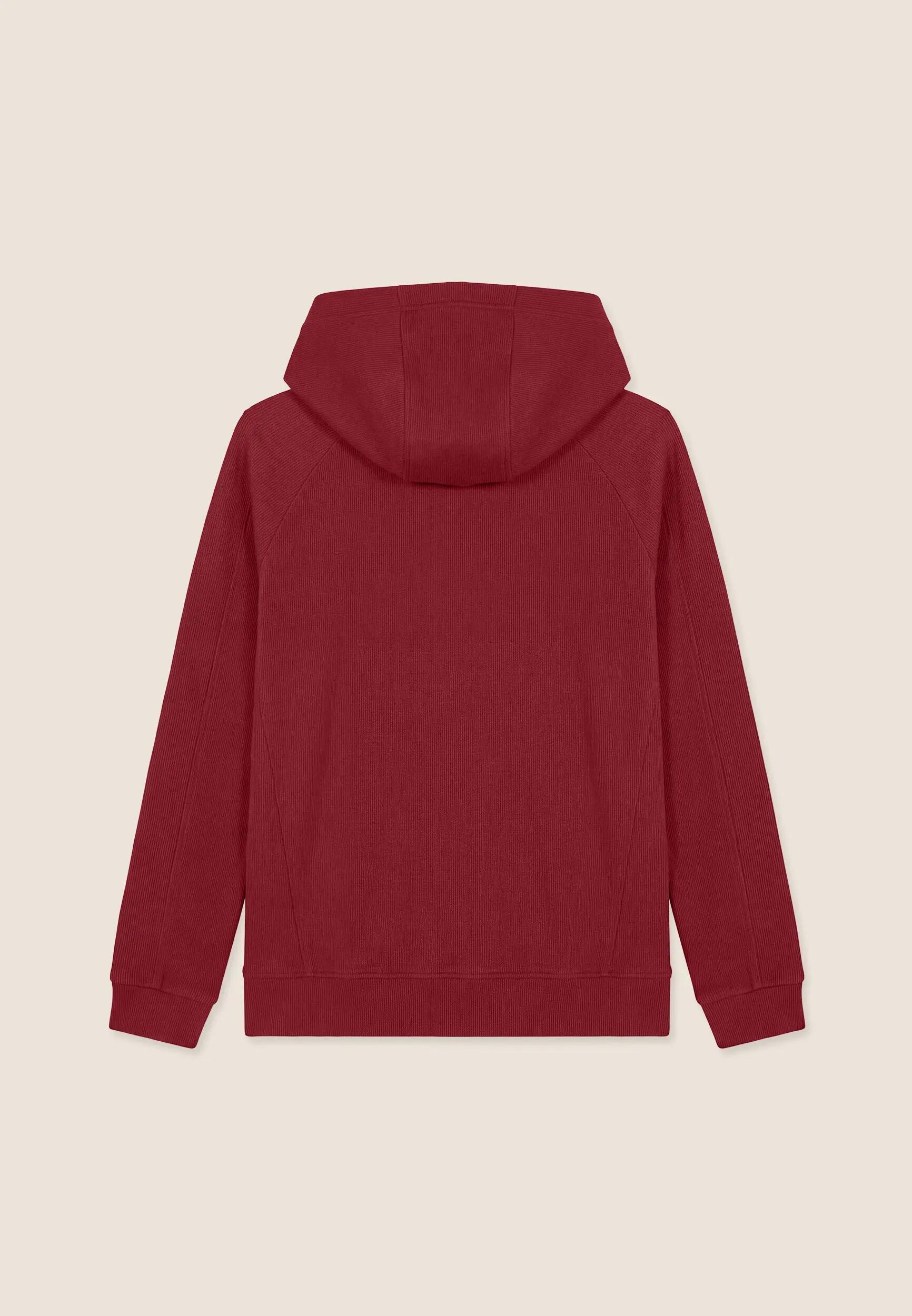 Sweat-shirt coupe carrée et courte pour femmes avec fermeture zippée et capuche 2/3