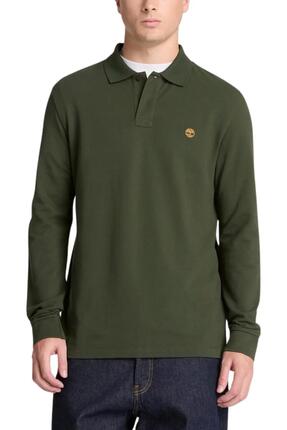 Polo - Sportswear - Homme - Manches longues, coupe regular, coton - Bleu marine