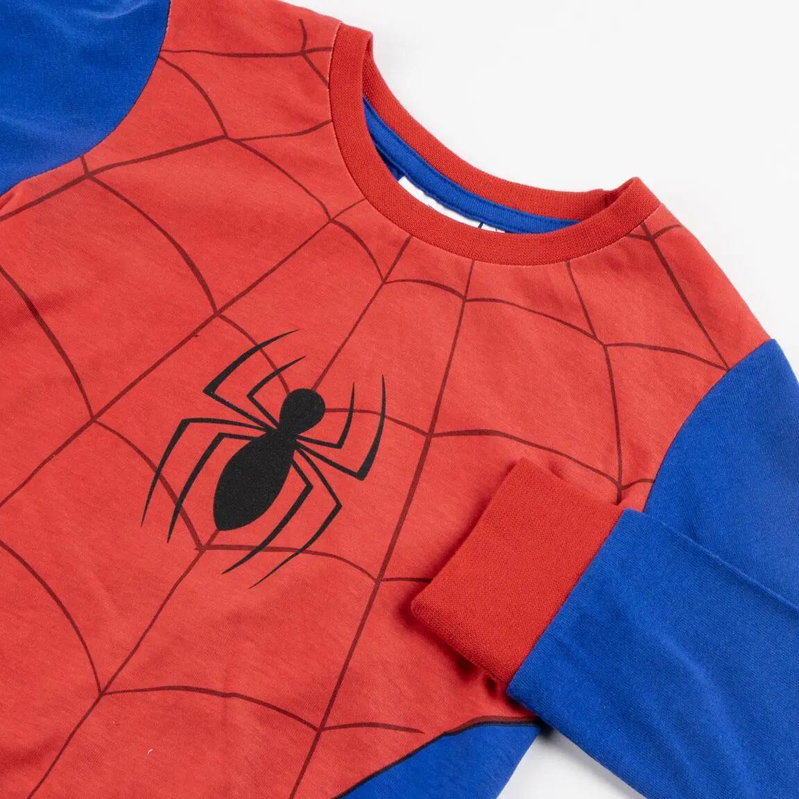 Pyjama Long Enfant Spiderman Deux Pièces en Coton et Polyester Rouge 3/4