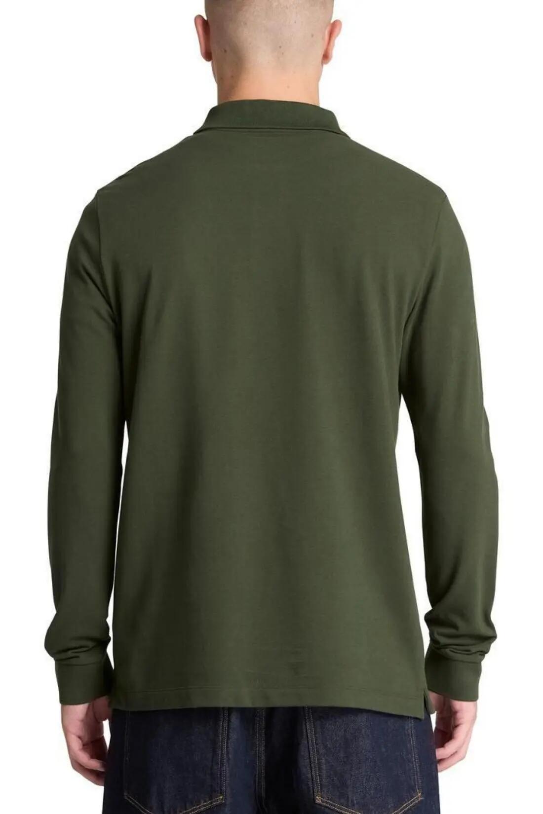 Polo - Sportswear - Hombre - Manga larga, corte regular - Verde 3/3