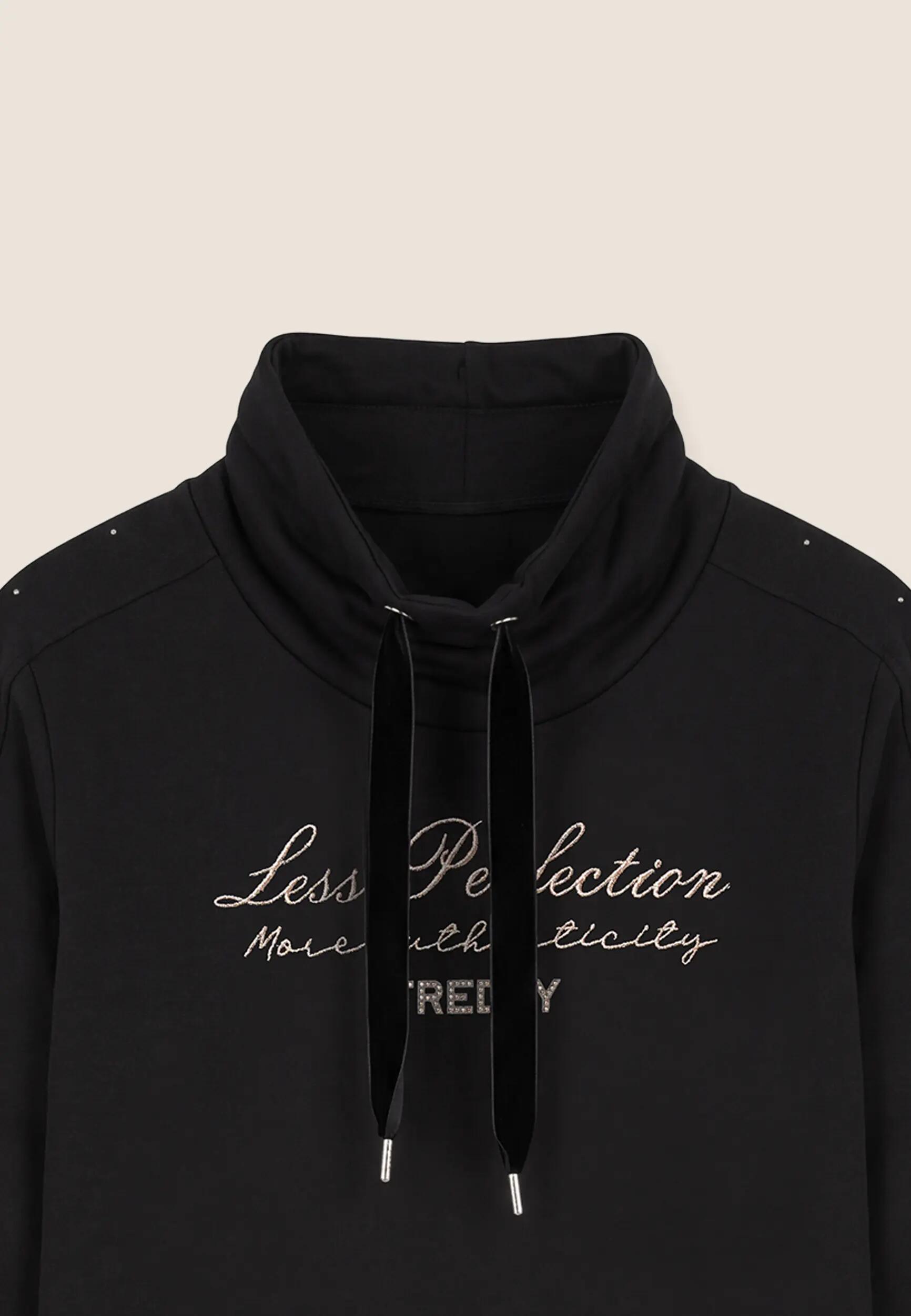 Sudadera de corte regular para mujer con cuello alto y bajo asimétrico 3/3
