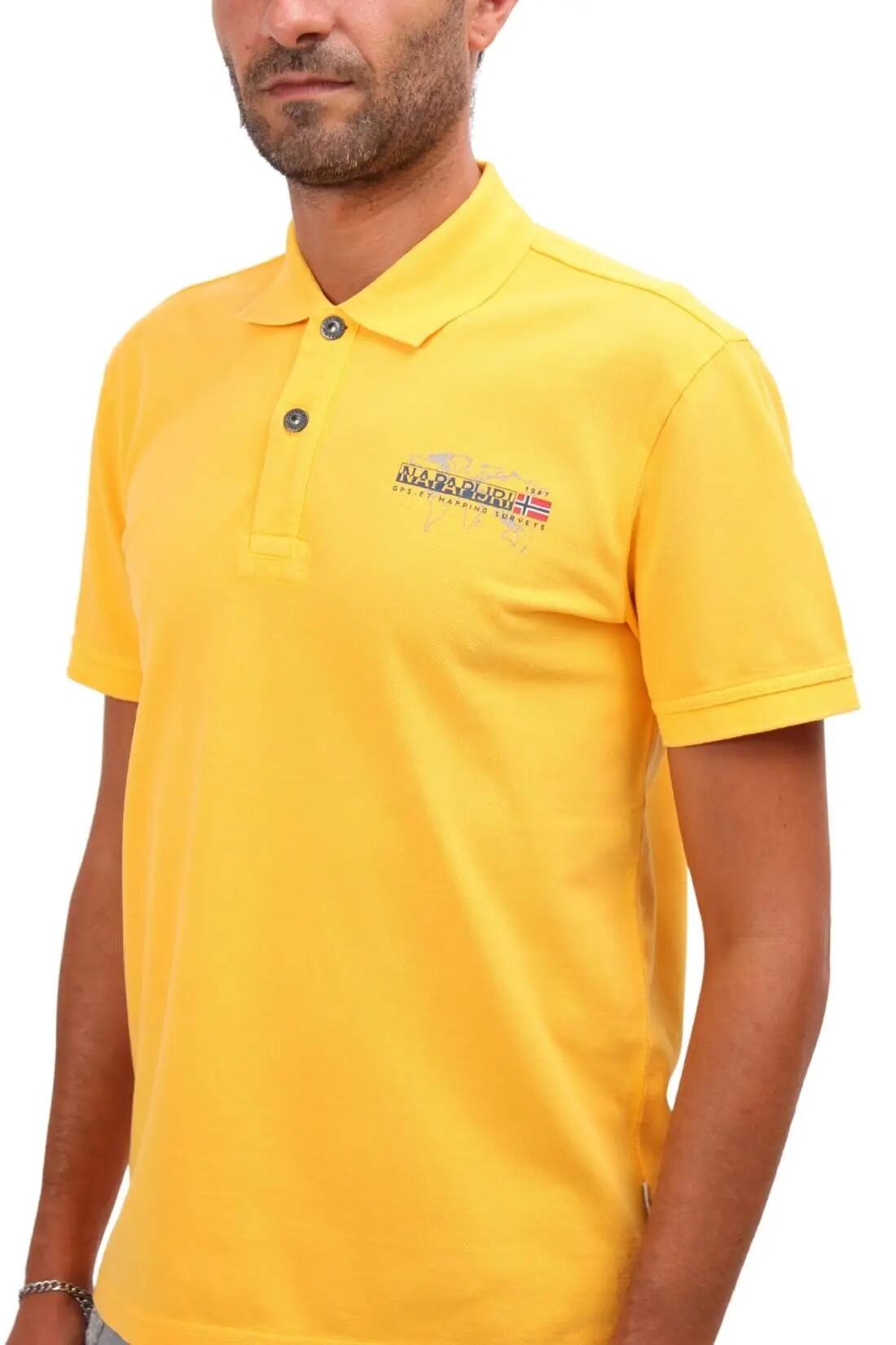 Polo - Casual - Hombre - Regular fit, mesh de algodón - Napapijri - Amarillo 4/4