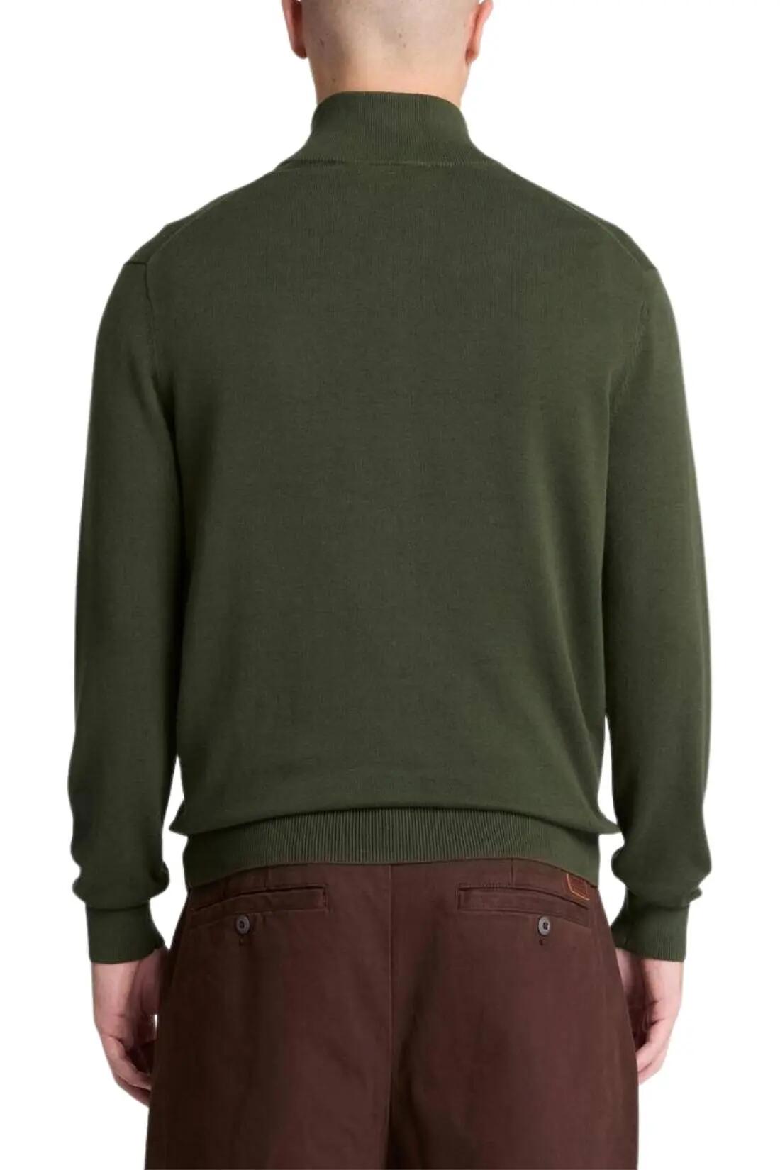 Sudadera con cremallera - Hombre - Cuello alto - Verde militar 3/3