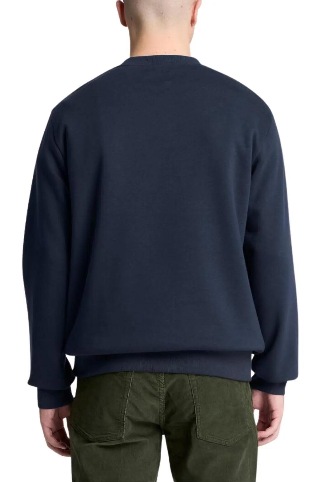 Sweatshirt - Homme - Coupe regular, Col rond, Logo brodé - Bleu 3/3