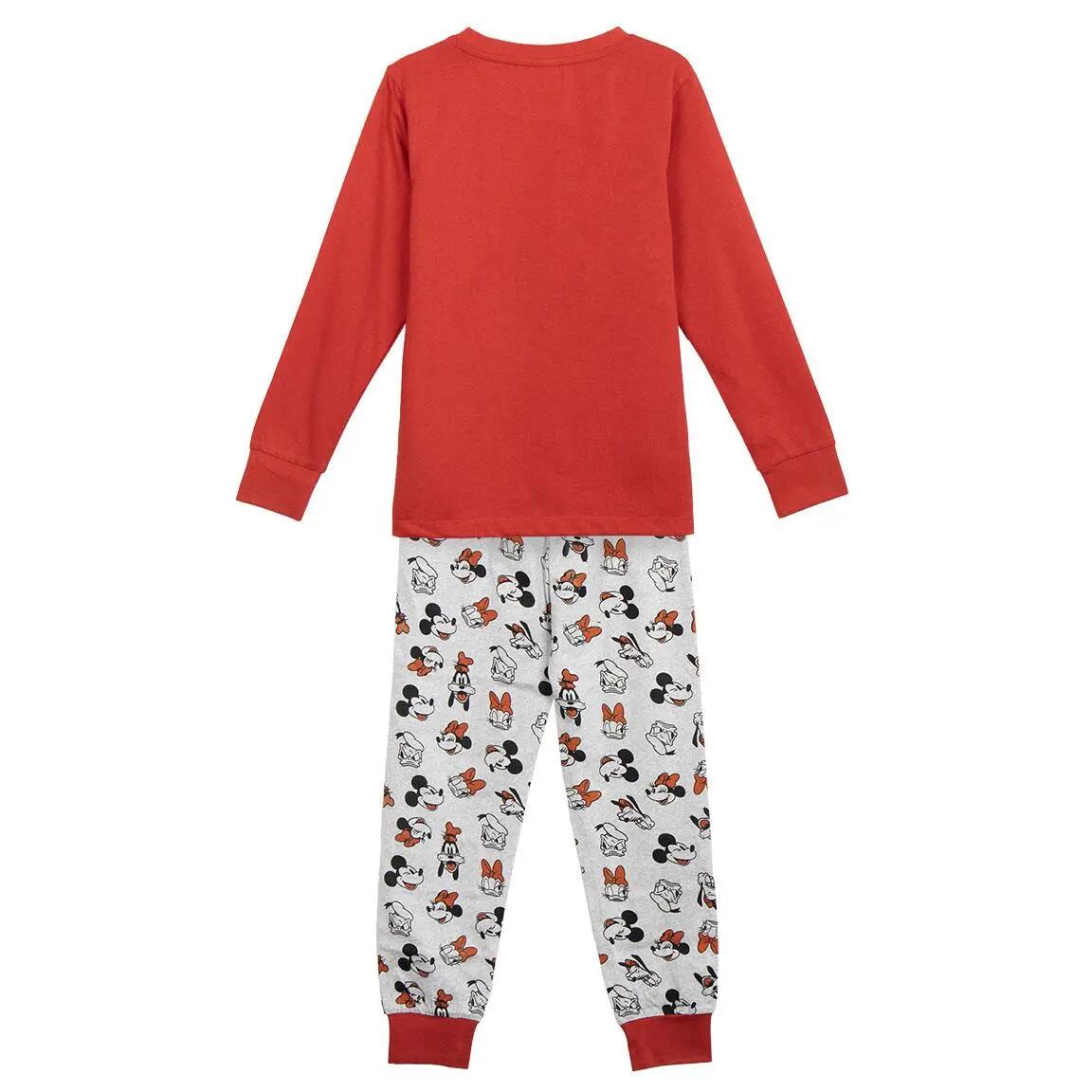 Pyjama Long Enfant Mickey Deux Pièces en Coton Rouge 2/2