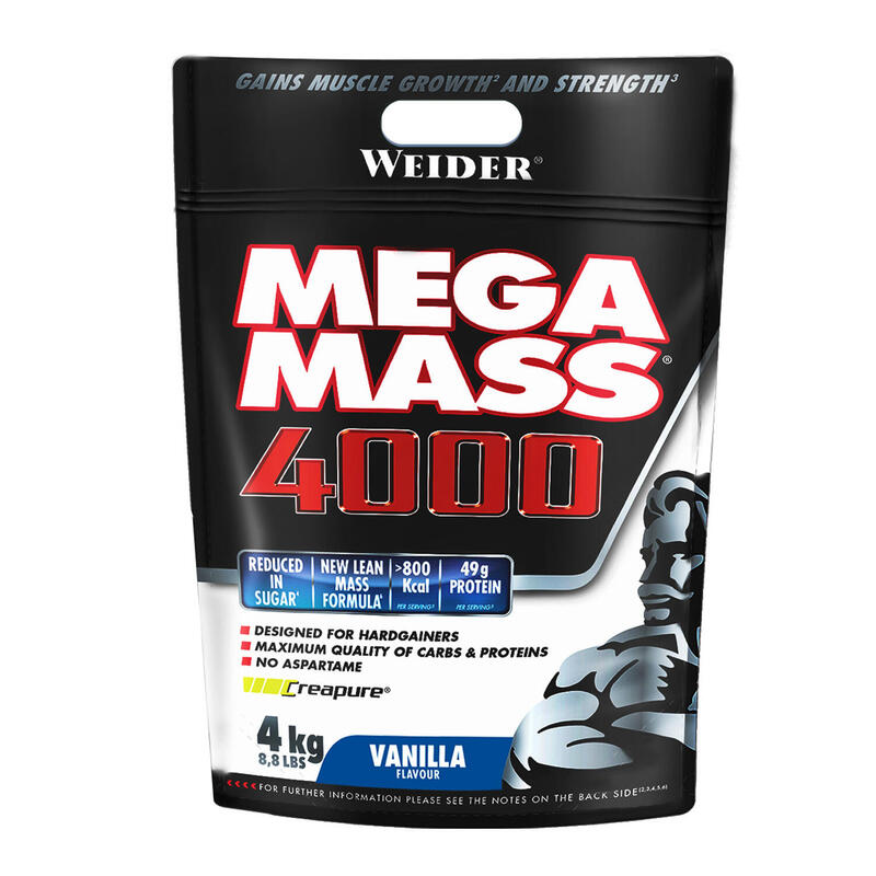 Weider Mega Mass 4000 4kg Sabor Vainilla.