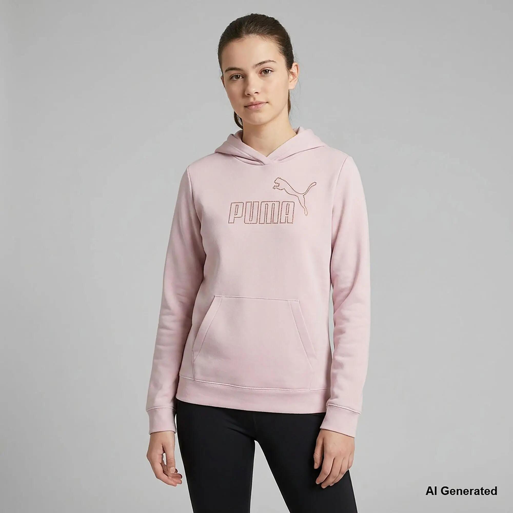 Sweatshirt Puma Ess Rhinestone Hoodie Fl G Enfant 2/4