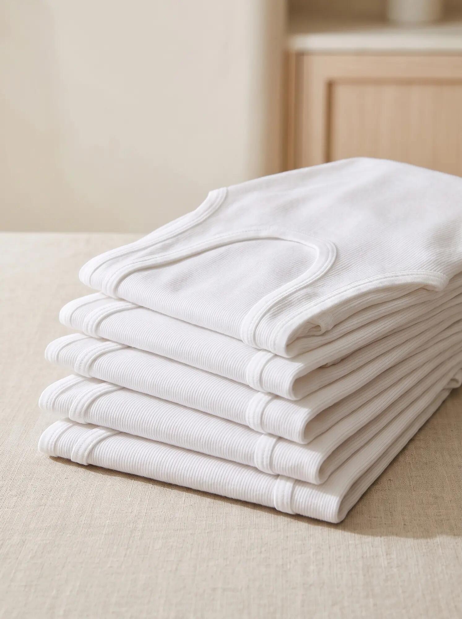 Herren Unterhemd Tank Top ärmellos Feinripp Baumwolle ohne Seitennähte Rundhals 5/5