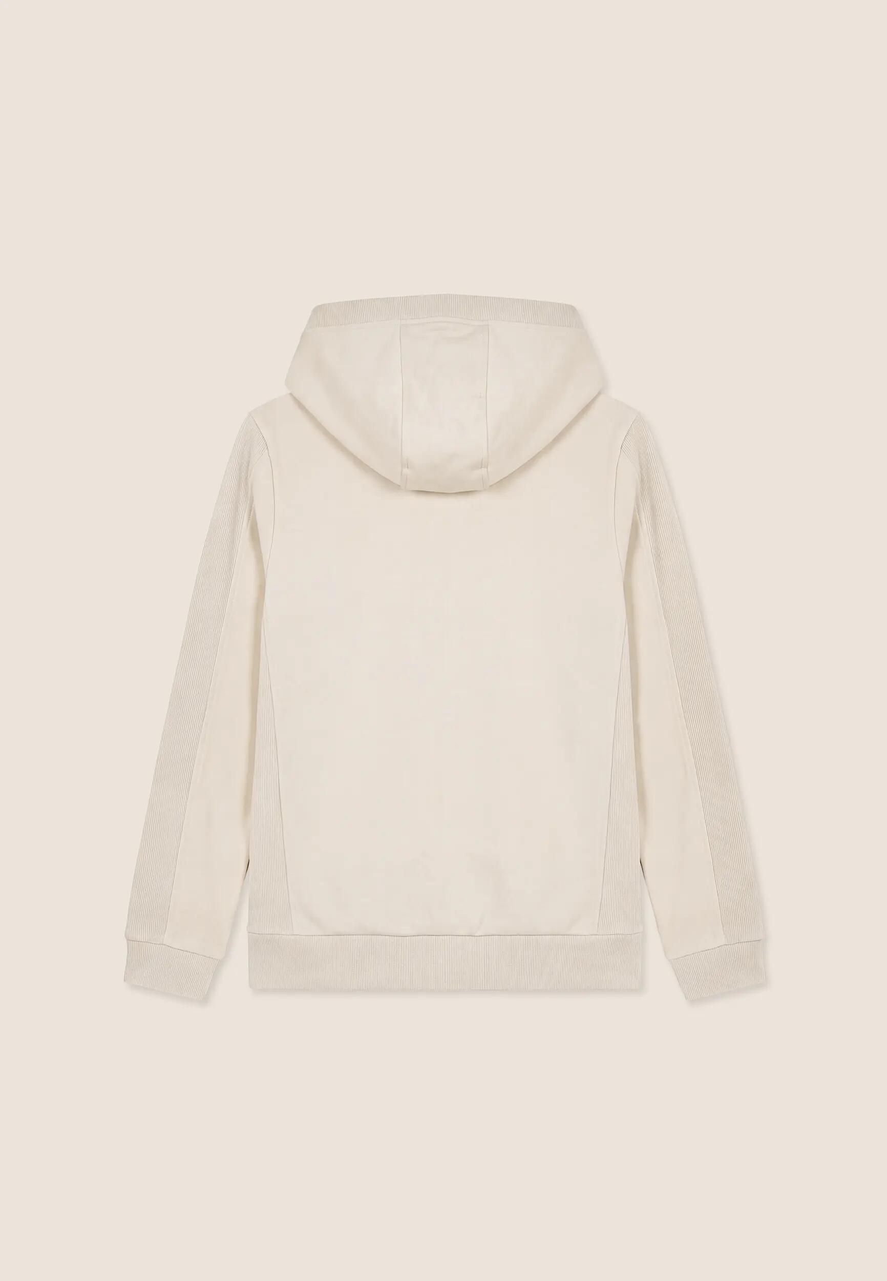Sweat-shirt à capuche zippé pour femmes avec empiècements côtelés 2/3