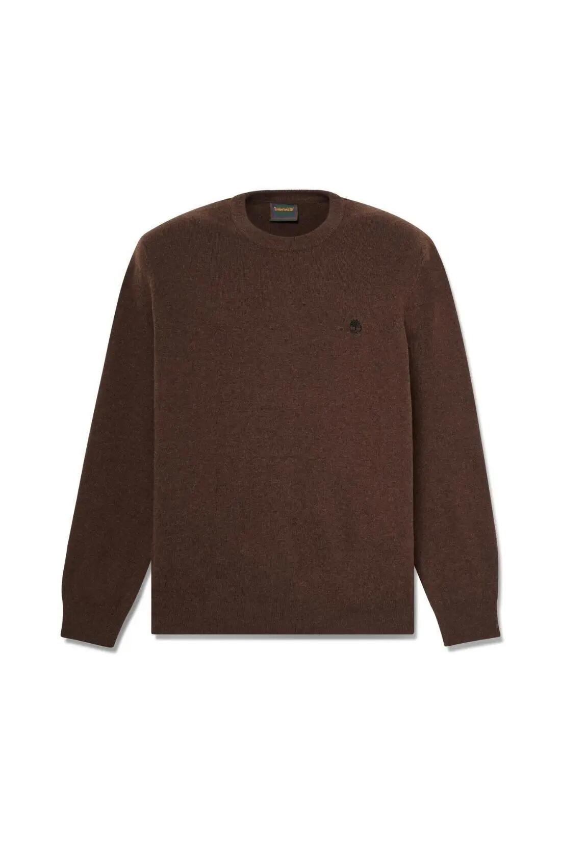 Pullover - Sportswear - Homme - Misto lana, Girocollo, Taglio Regular - Marrone 2/3
