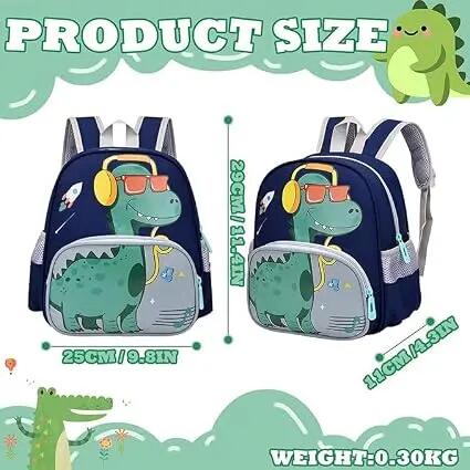 Petit sac à dos pour garçons (motif dinosaure) – Sac à dos imperméable pour tout 2/5