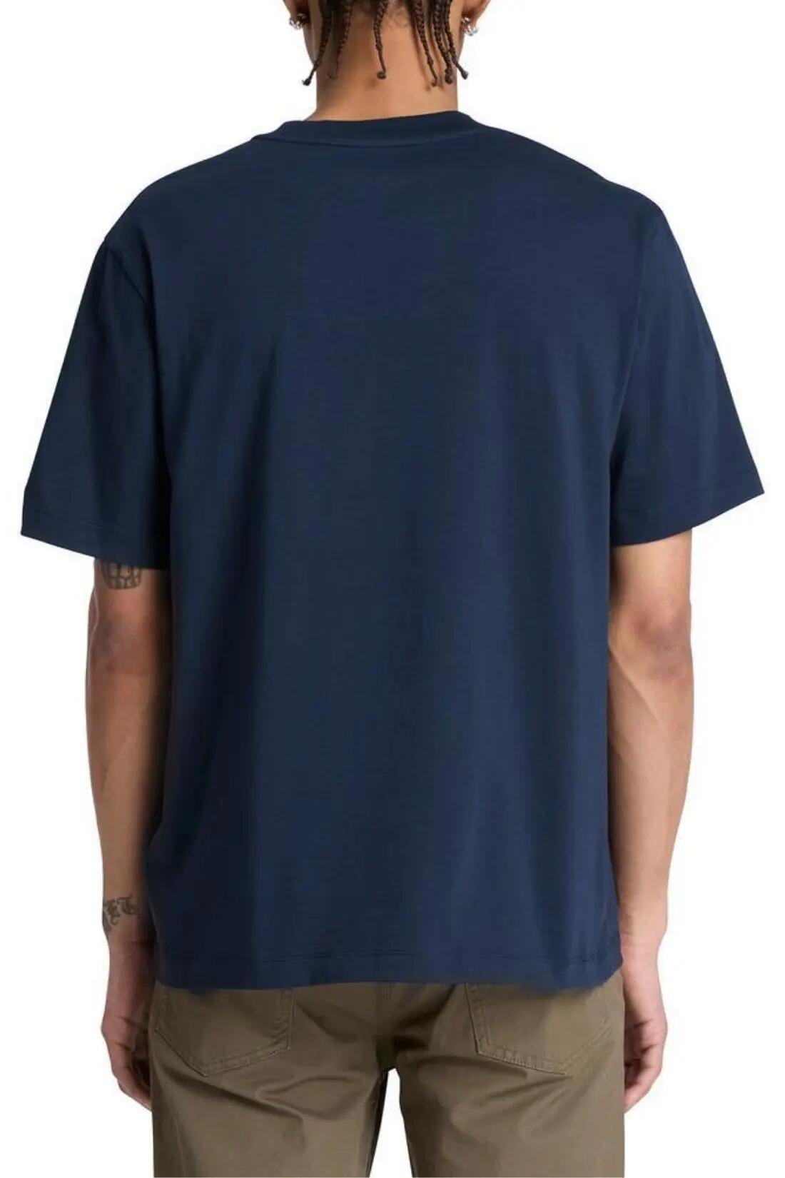 T-shirt - Uomo - Regular, Girocollo, Stampa logo - Blu 3/4