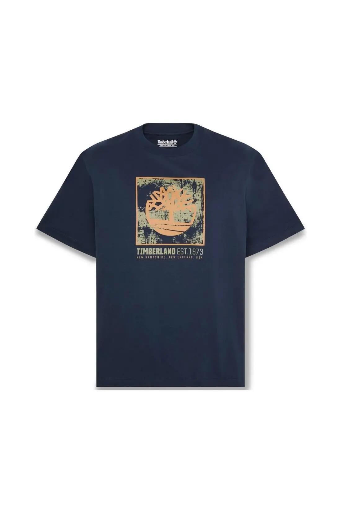 T-shirt - Uomo - Regular, Girocollo, Stampa logo - Blu 2/4