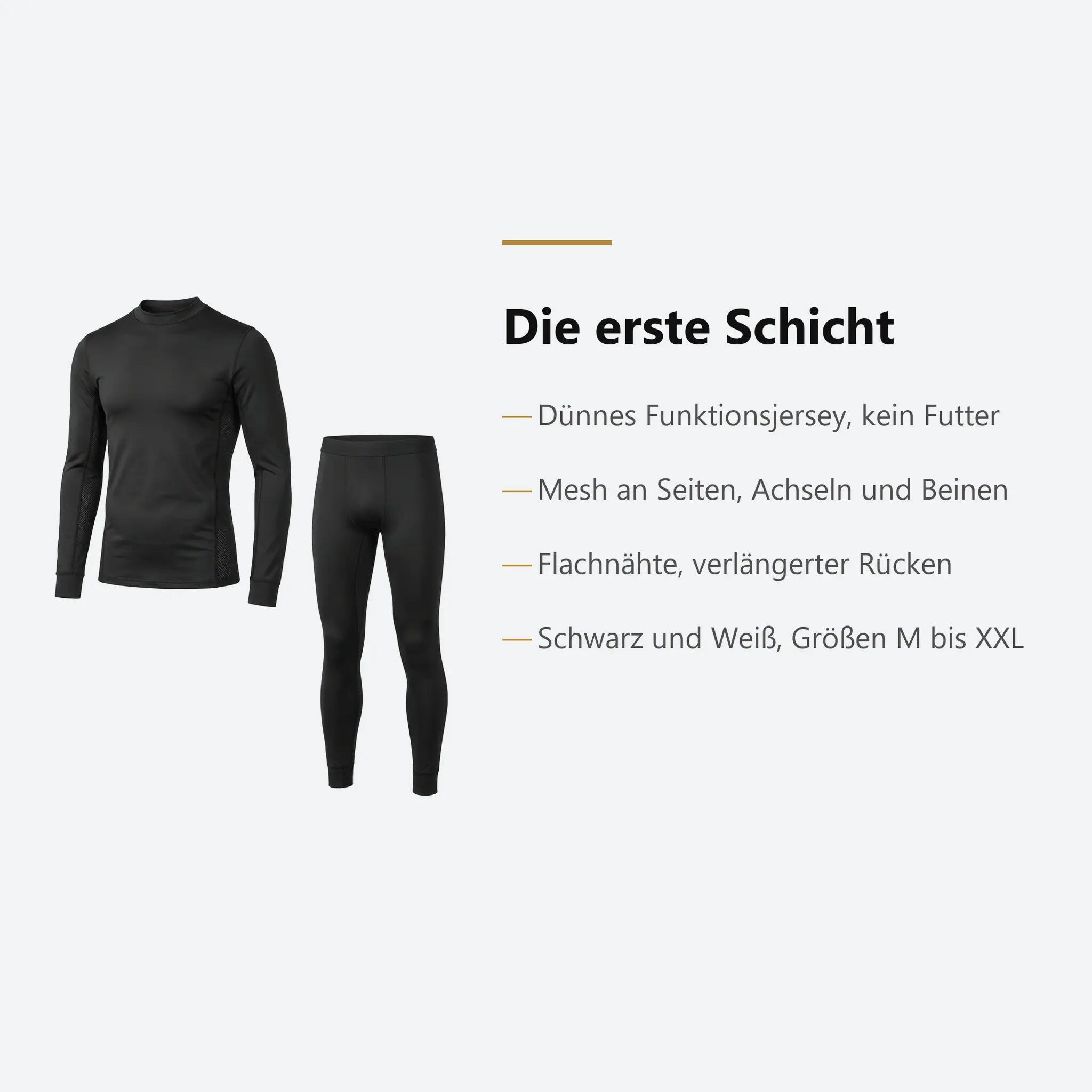 Funktionsunterwäsche Herren Set dünn, Skiunterwäsche Langarmshirt Unterhose 2/4
