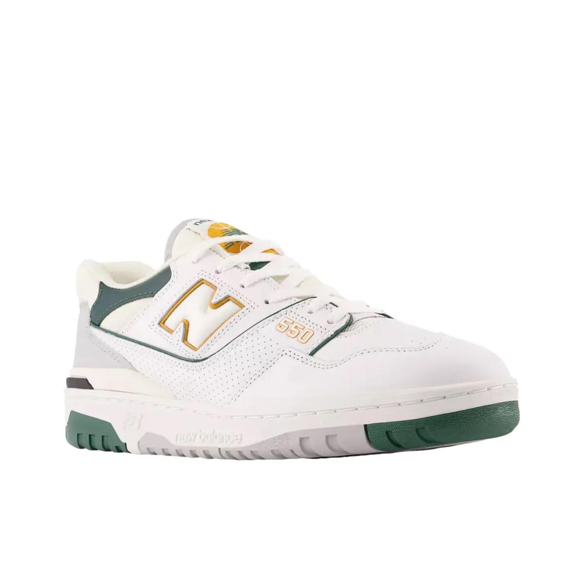 New Balance 550 White Nightwatch Green 4/6