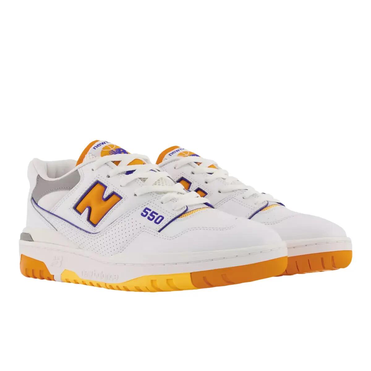 New Balance 550 White Vibrant Orange 3/5