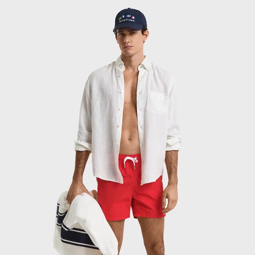 Short de bain homme Basic Mini Logo Rouge 2/4