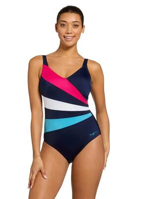 Zoggs women's flashdrive wrap panel classicback swimsuit - 40