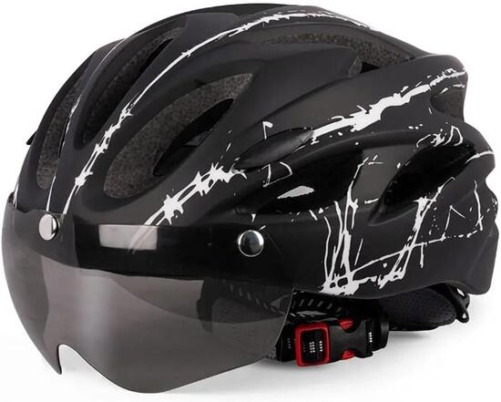 Casque de Vélo pour, Casque Trottinette Électrique Adulte avec Visière Magnétiqu