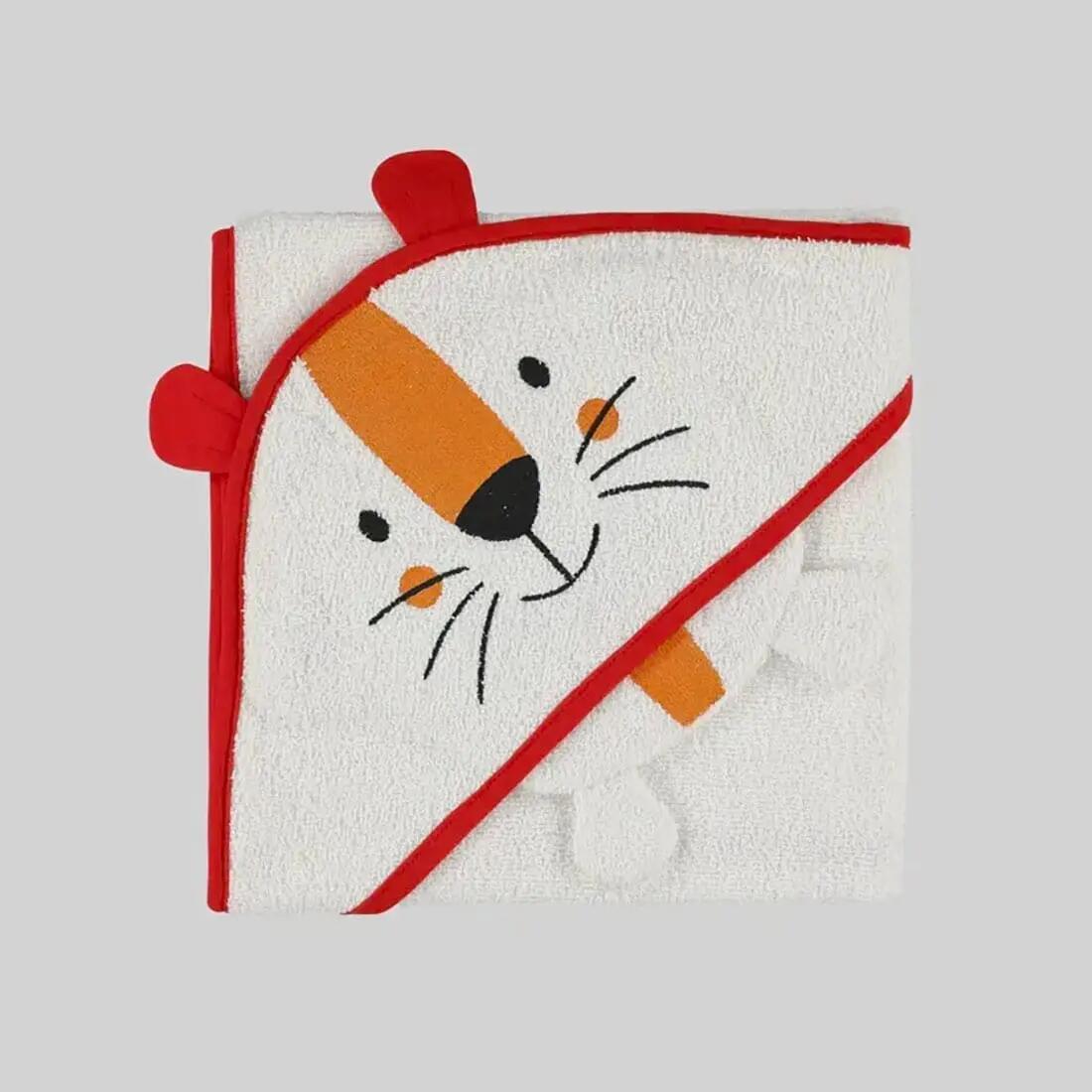 Cape de Bain et Gant pour Bébé Savane Stade Toulousain Écru 3/3