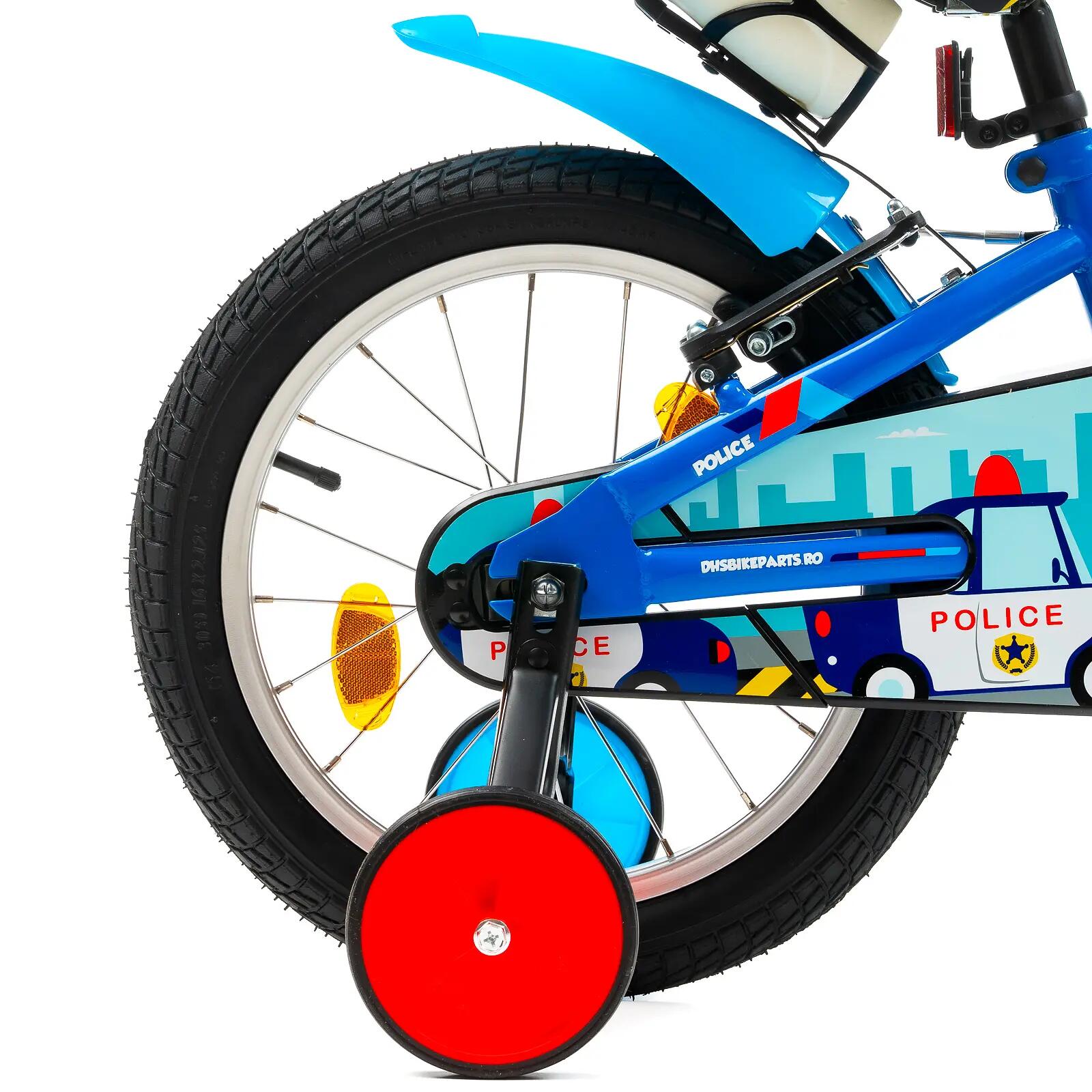 DHS Police kinderfiets - 16 inch, blauw 7/7