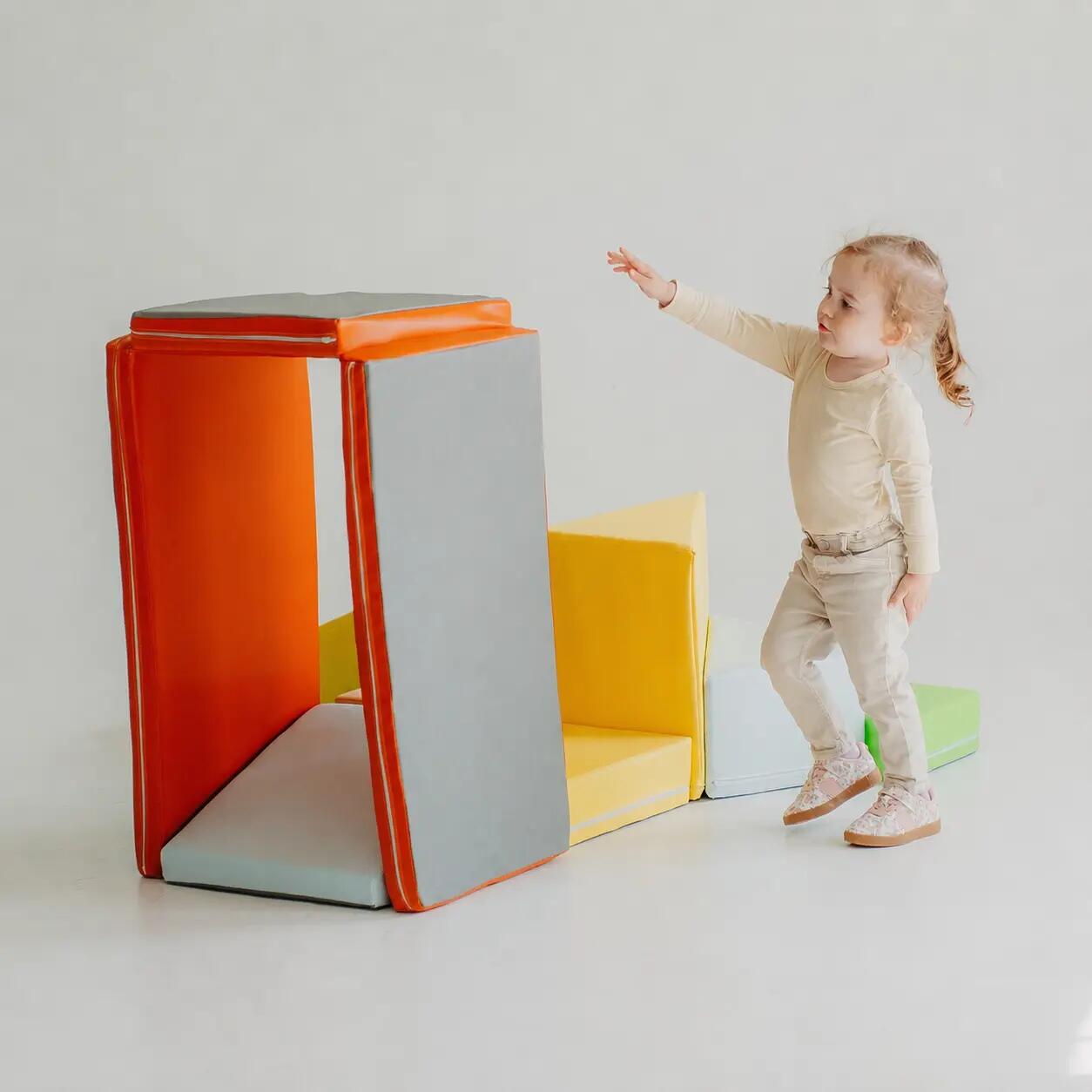 Tapis de motricité pliable pour enfants, KUBO MATO orange 9/11