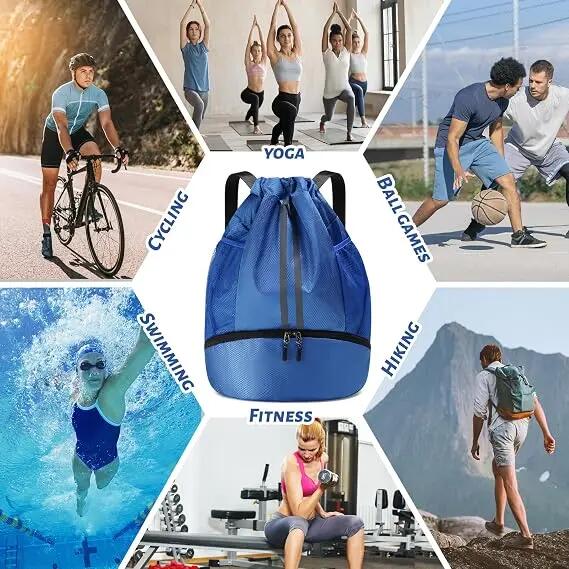 Sac à dos de sport avec compartiment séparé pour chaussures et fermeture à cordo 7/7