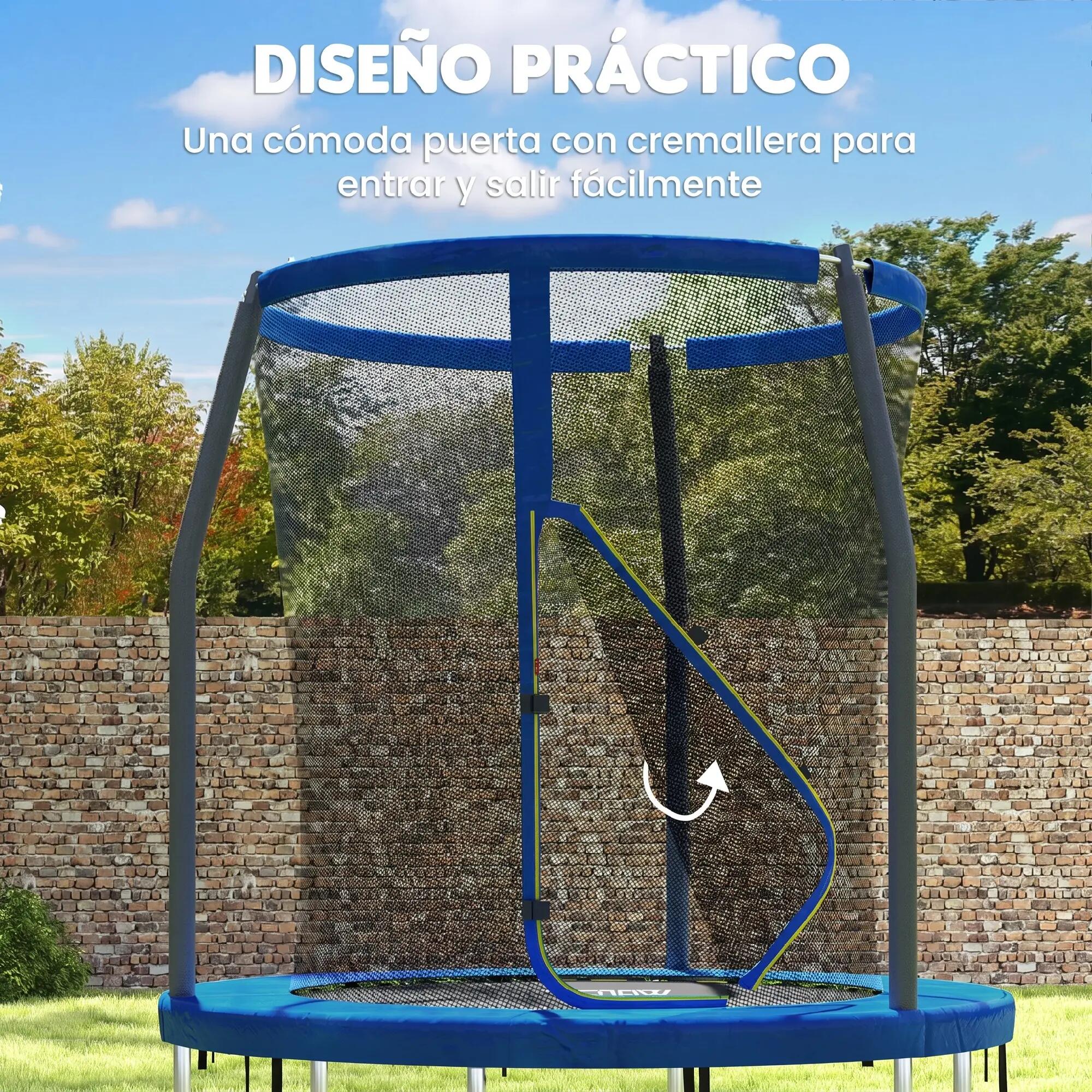 Trampoline pour enfants avec filet de sécurité Ø183x200 cm Bleu 8/9